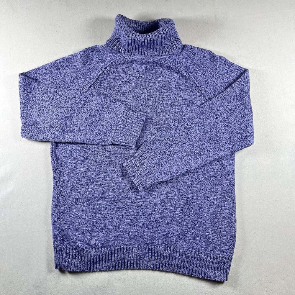 Karen Scott Sweater Womens PM Purple Cotton Knit Turtleneck City Classic
